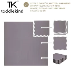 Maty Edukacyjne|Maty Edukacyjne | Toddlekind Mata do zabawy piankowa podłogowa Classic Playmat Storm
