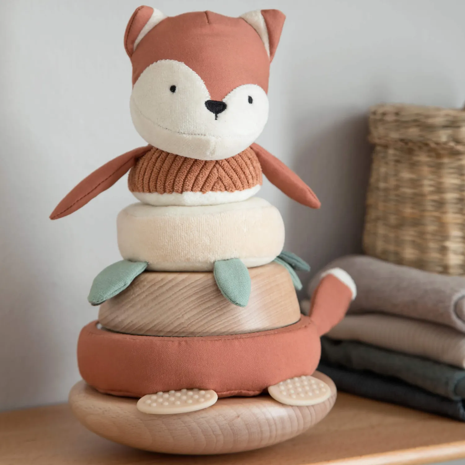 12M+|Sensoryczne | Sebra Miękka piramida sensoryczna - sparky the fox