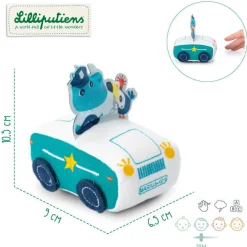 Miękkie auto z napędem pull-back Nosorożec Marius 18 m+