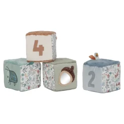 Sensoryczne|Klocki | Little Dutch 4 Miękkie kostki aktywizujące Forest Friends