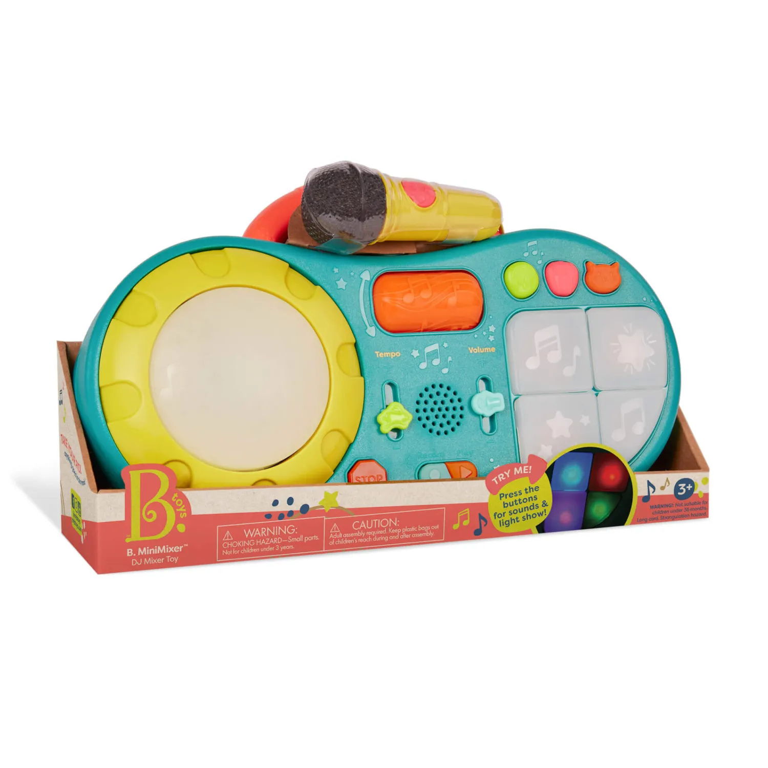 6 Lat+|3 Lata + | B.Toys MiniMixer – konsola DJ-a do miksowania muzyki