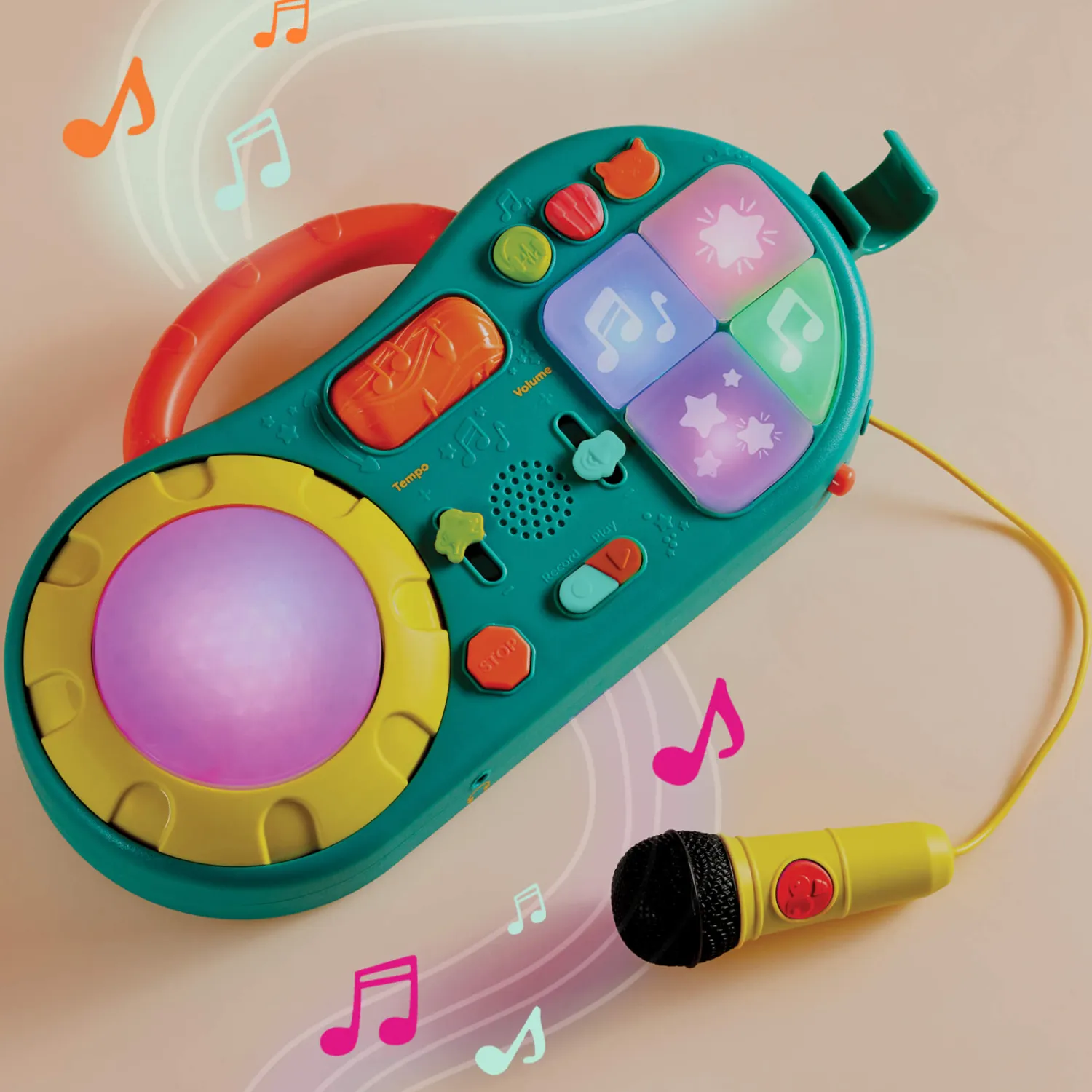 6 Lat+|3 Lata + | B.Toys MiniMixer – konsola DJ-a do miksowania muzyki