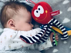 Idealne W Podróży|Zawieszki Do Wózka | Mom's Care Mini ośmiorniczka kontrastowa CZERWONA