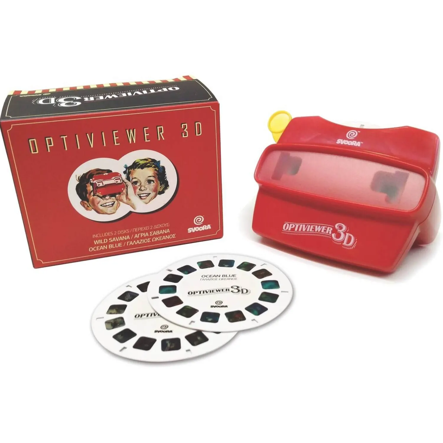 6 Lat+|3 Lata + | SVOORA Mini projektor Optiviewer 3D (2 dyski w zestawie)