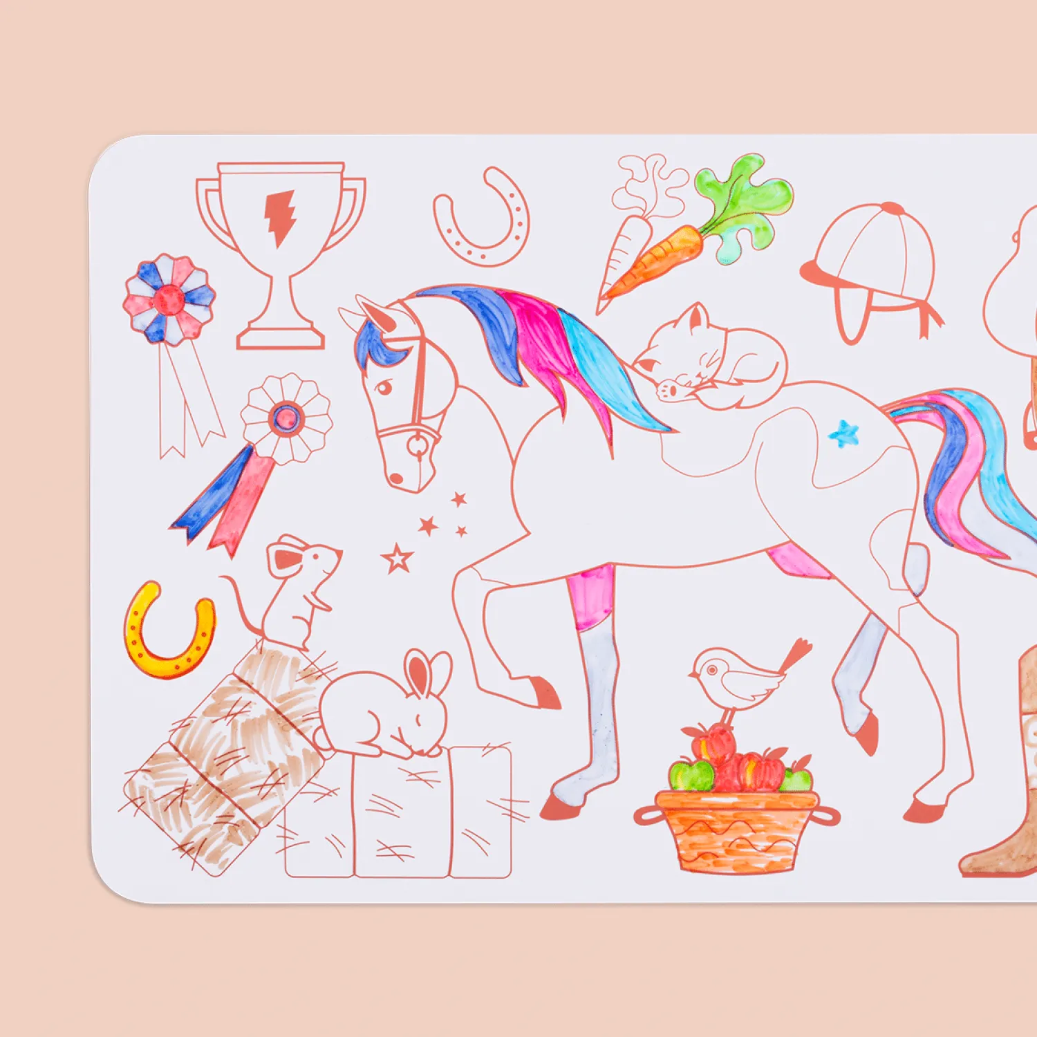 Idealne W Podróży|6 Lat+ | Super Petit Mini zestaw do kolorowania z silikonową matą - Pony Club