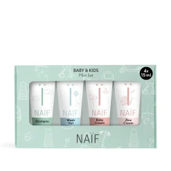 Naturalne Kosmetyki|Naturalne Kosmetyki | Naif Mini zestaw pielęgnacyjny dla dzieci i niemowląt od 1 dnia życia, 4 x 15 ml