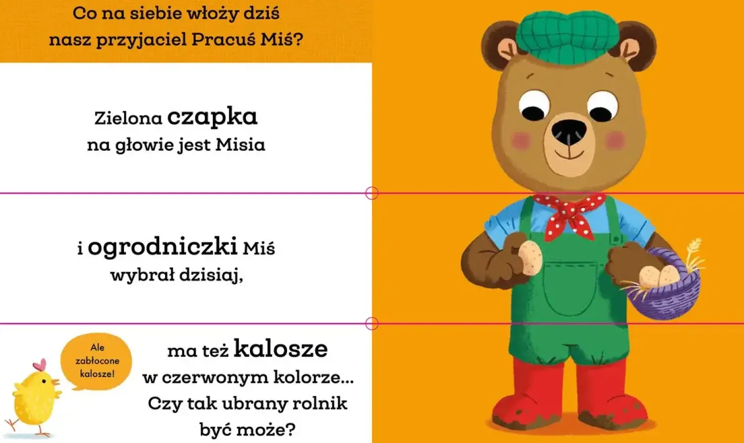 Ruchome Elementy|2-5 Lat | Wydawnictwo Wilga Miś Pracuś. Zabawa w przebieranie