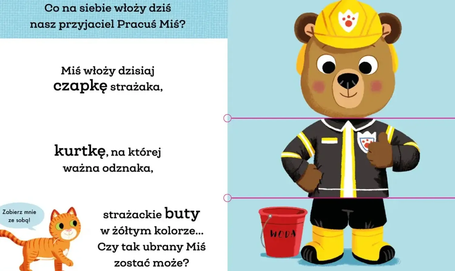 Ruchome Elementy|2-5 Lat | Wydawnictwo Wilga Miś Pracuś. Zabawa w przebieranie