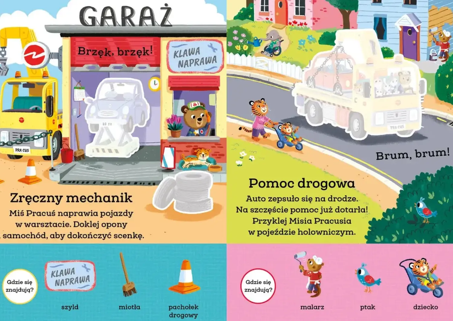 3 Lata +|2 Lata + | Wydawnictwo Wilga Miś Pracuś. Zawody. Książka z naklejkami