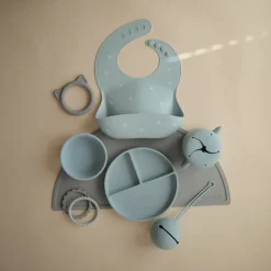 Naczynia Dla Dzieci | Mushie Miseczka silikonowa z przyssawką - Powder Blue