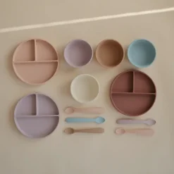 Naczynia Dla Dzieci | Mushie Miseczka silikonowa z przyssawką - Cloudy Mauve