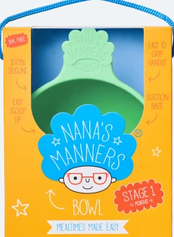 Metoda Blw|Naczynia Dla Dzieci | Nanas Manners Miska silikonowa z przyssawką i uchwytem GREEN