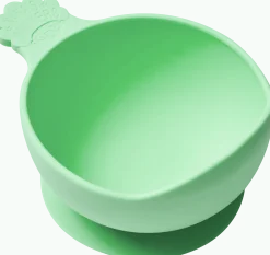 Metoda Blw|Naczynia Dla Dzieci | Nanas Manners Miska silikonowa z przyssawką i uchwytem GREEN