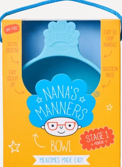 Metoda Blw|Naczynia Dla Dzieci | Nanas Manners Miska silikonowa z przyssawką i uchwytem BLUE