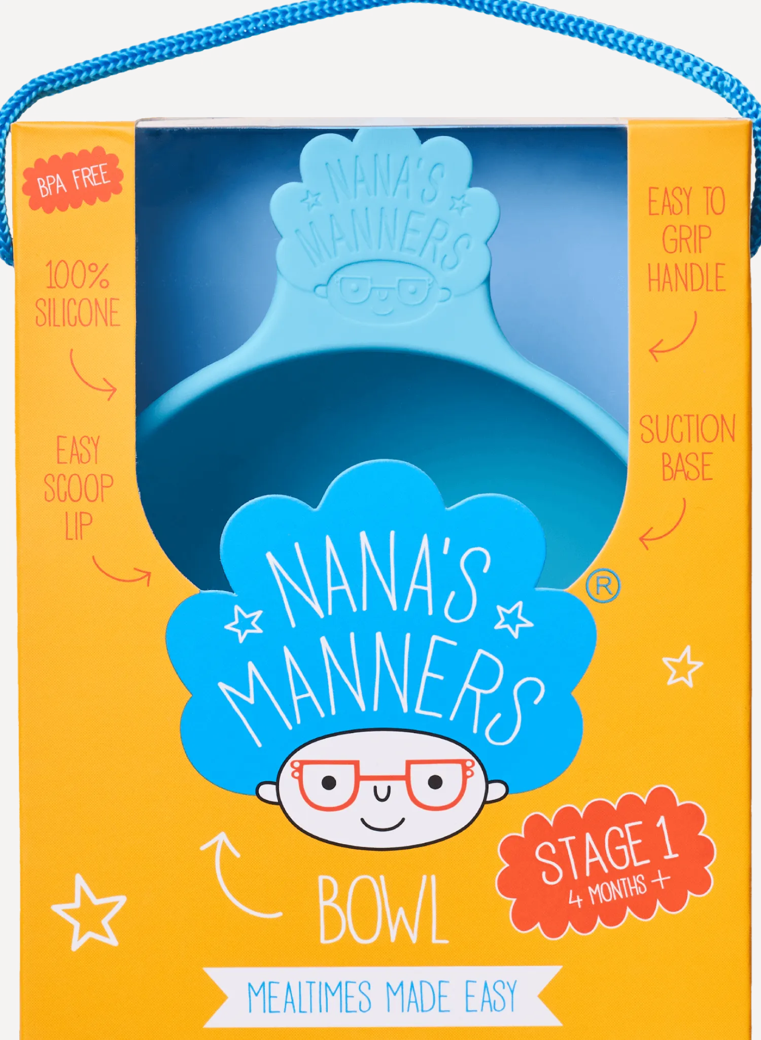 Metoda Blw|Naczynia Dla Dzieci | Nanas Manners Miska silikonowa z przyssawką i uchwytem BLUE