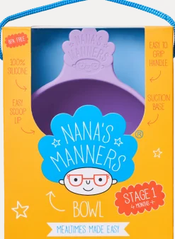 Metoda Blw|Naczynia Dla Dzieci | Nanas Manners Miska silikonowa z przyssawką i uchwytem PURPLE