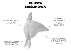 Na Główkę|Nakrycie Głowy | Sleepee Muślinowa chustka z daszkiem - Ocean Green