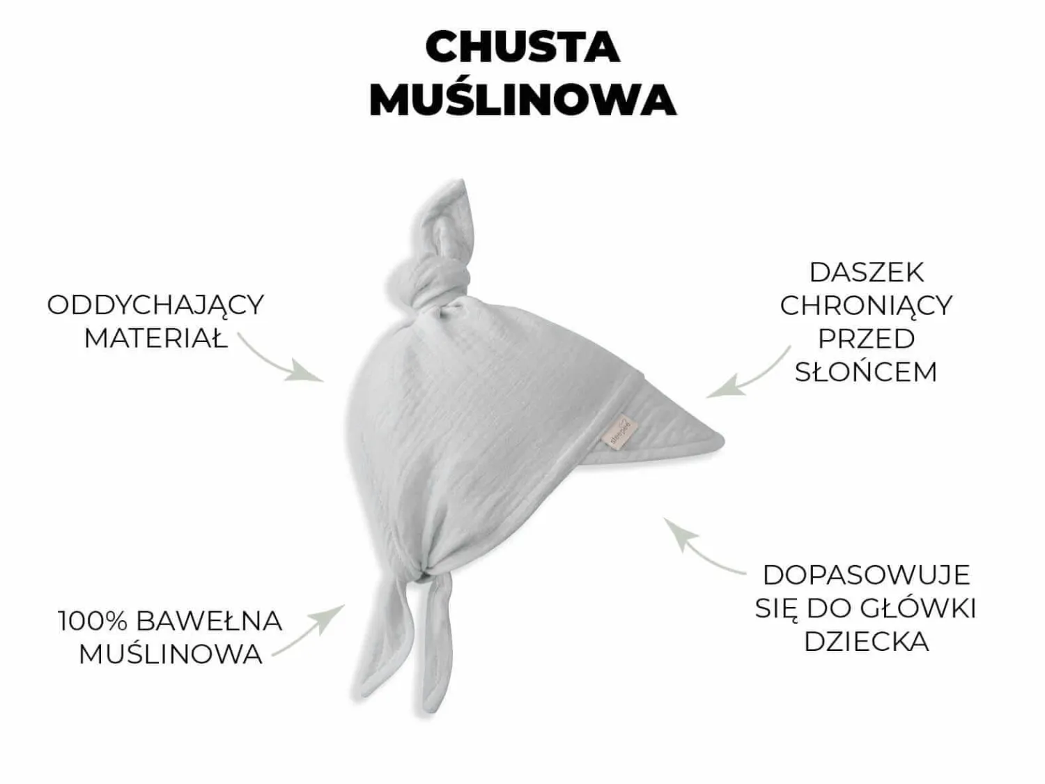 Na Główkę|Nakrycie Głowy | Sleepee Muślinowa chustka z daszkiem - Sand
