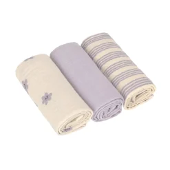 Muślinowa pieluszka otulacz 3 szt. Tiny Team Pastel Lilac