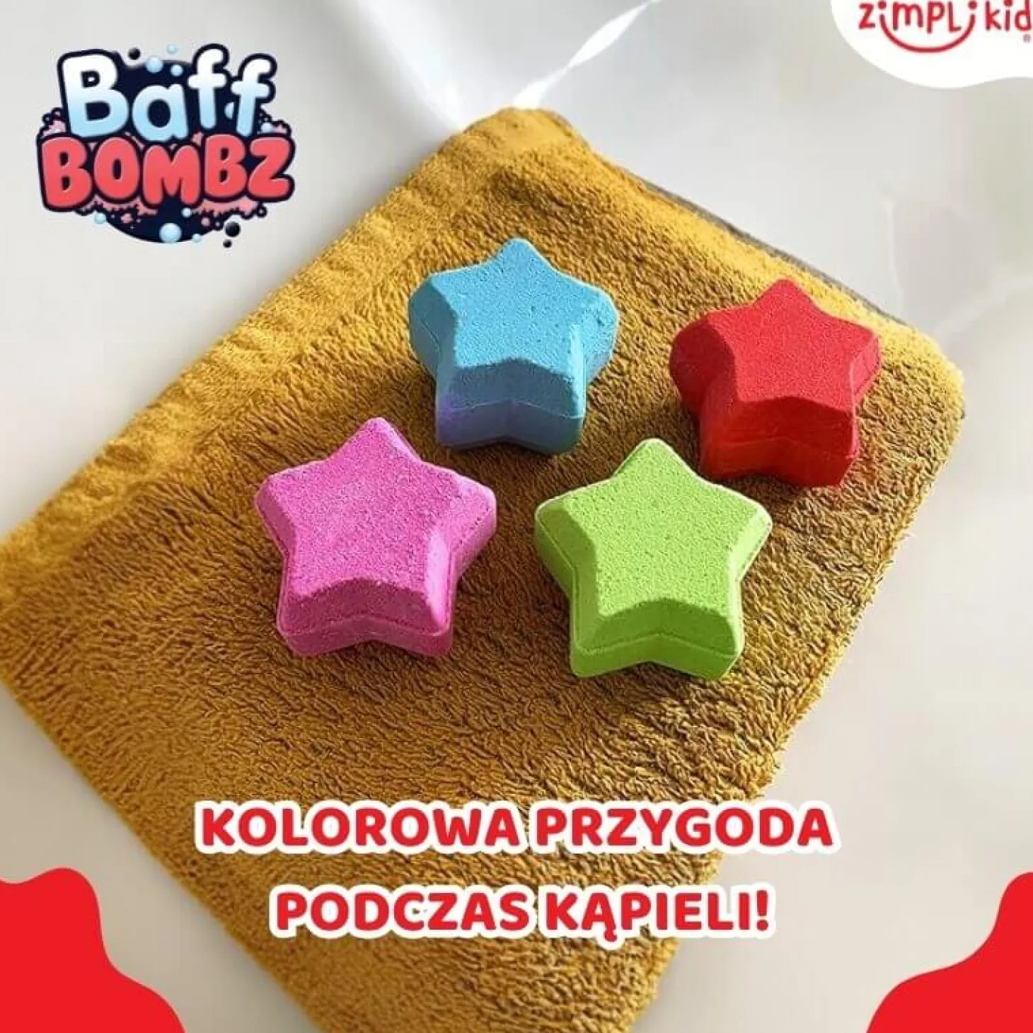 Musujące gwiazdki do kąpieli zmieniające kolor wody Baff Bombz 3+