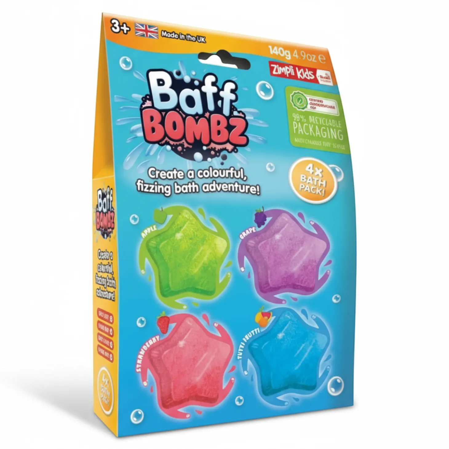 Musujące gwiazdki do kąpieli zmieniające kolor wody Baff Bombz 3+