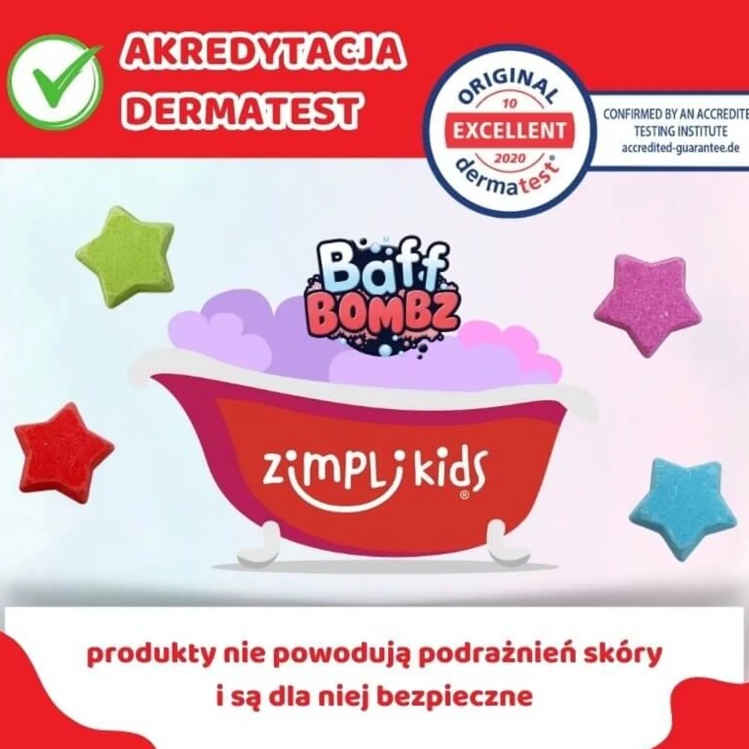 Musujące gwiazdki do kąpieli zmieniające kolor wody Baff Bombz 3+