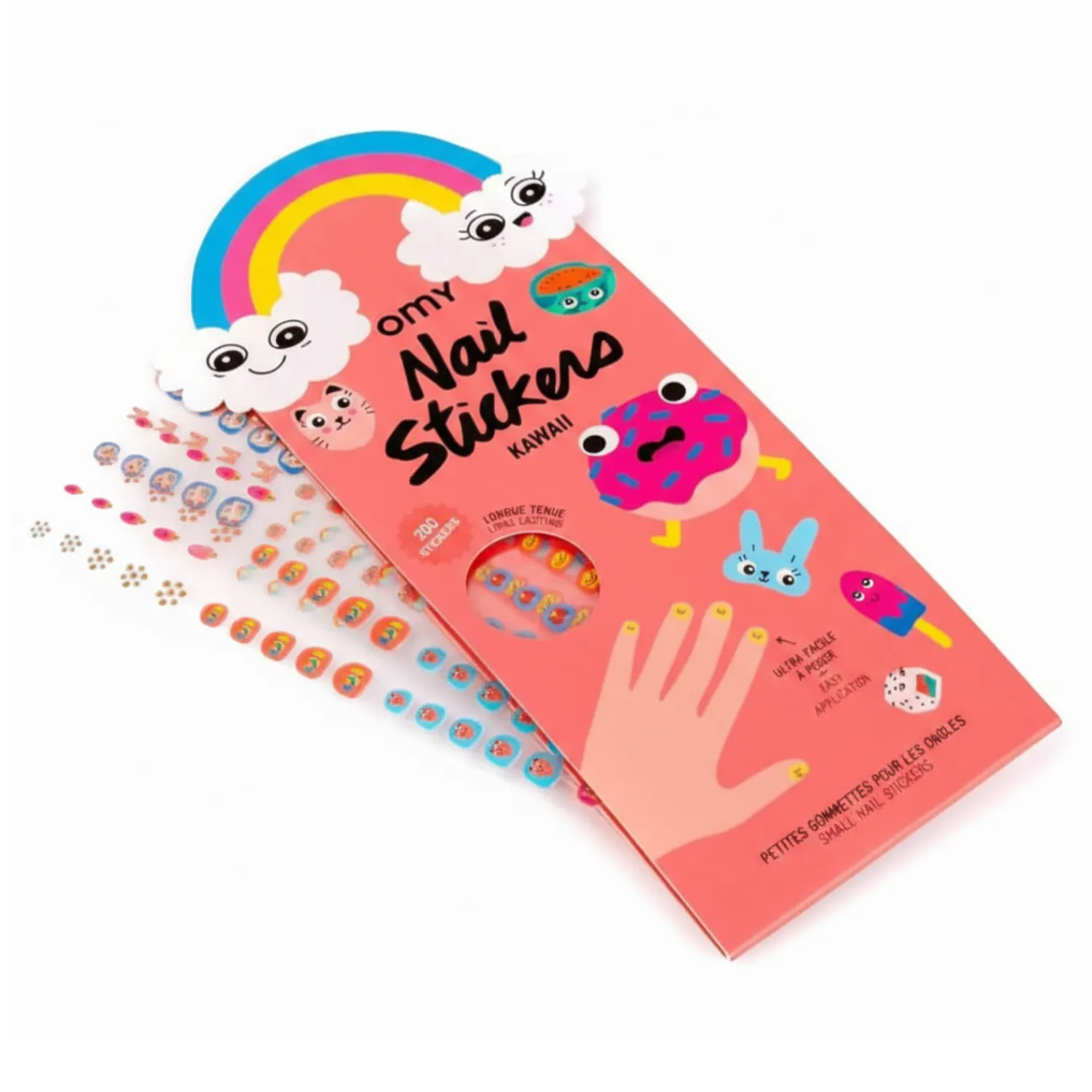6 Lat+|3 Lata + | OMY Naklejki na paznokcie dla dzieci Kawaii - 200 sztuk