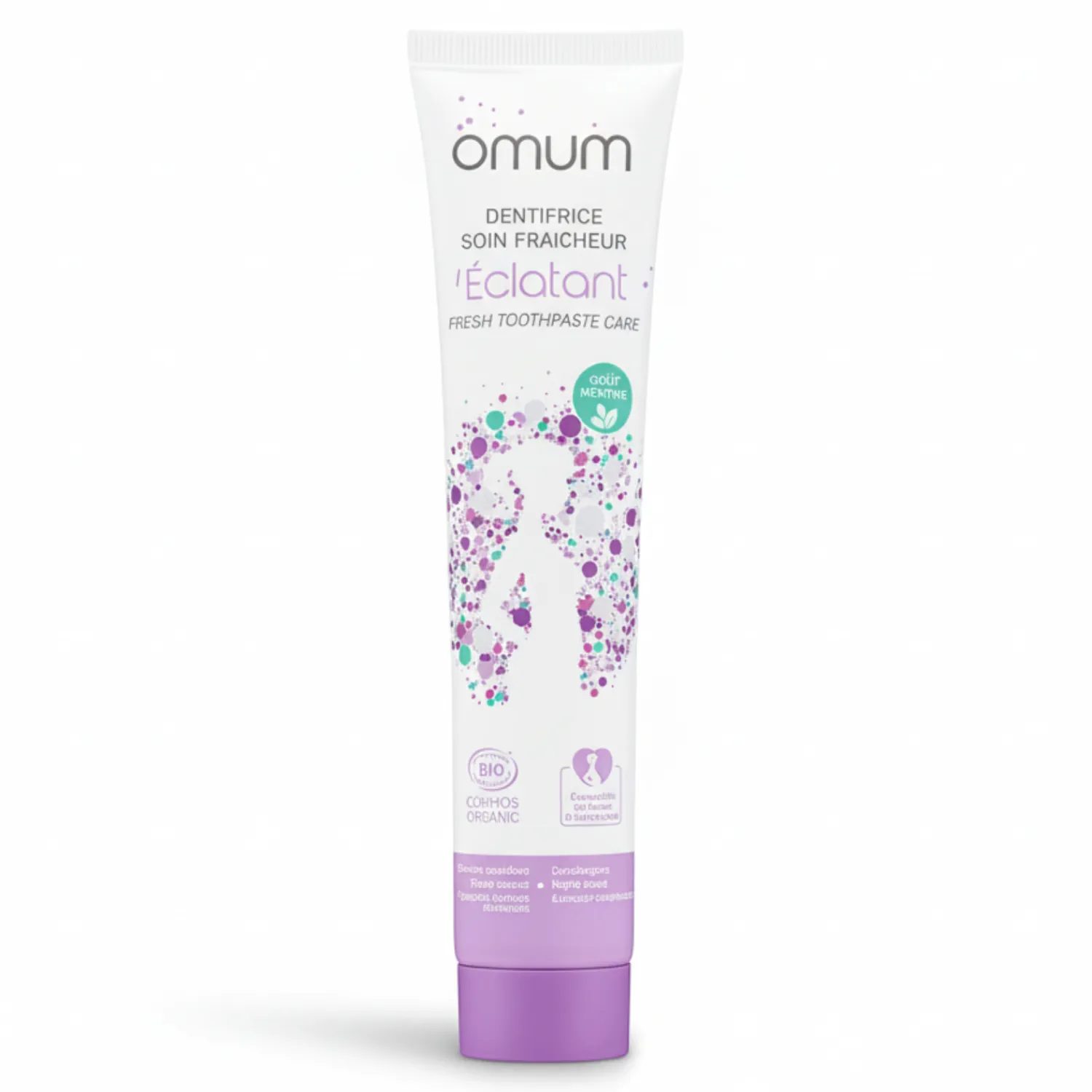 Naturalne Kosmetyki Dla Mam | Omum Naturalna pasta do wrażliwych zębów i dziąseł, bez fluoru, dla kobiet w ciąży i karmiących, Cosmebio, 75 ml
