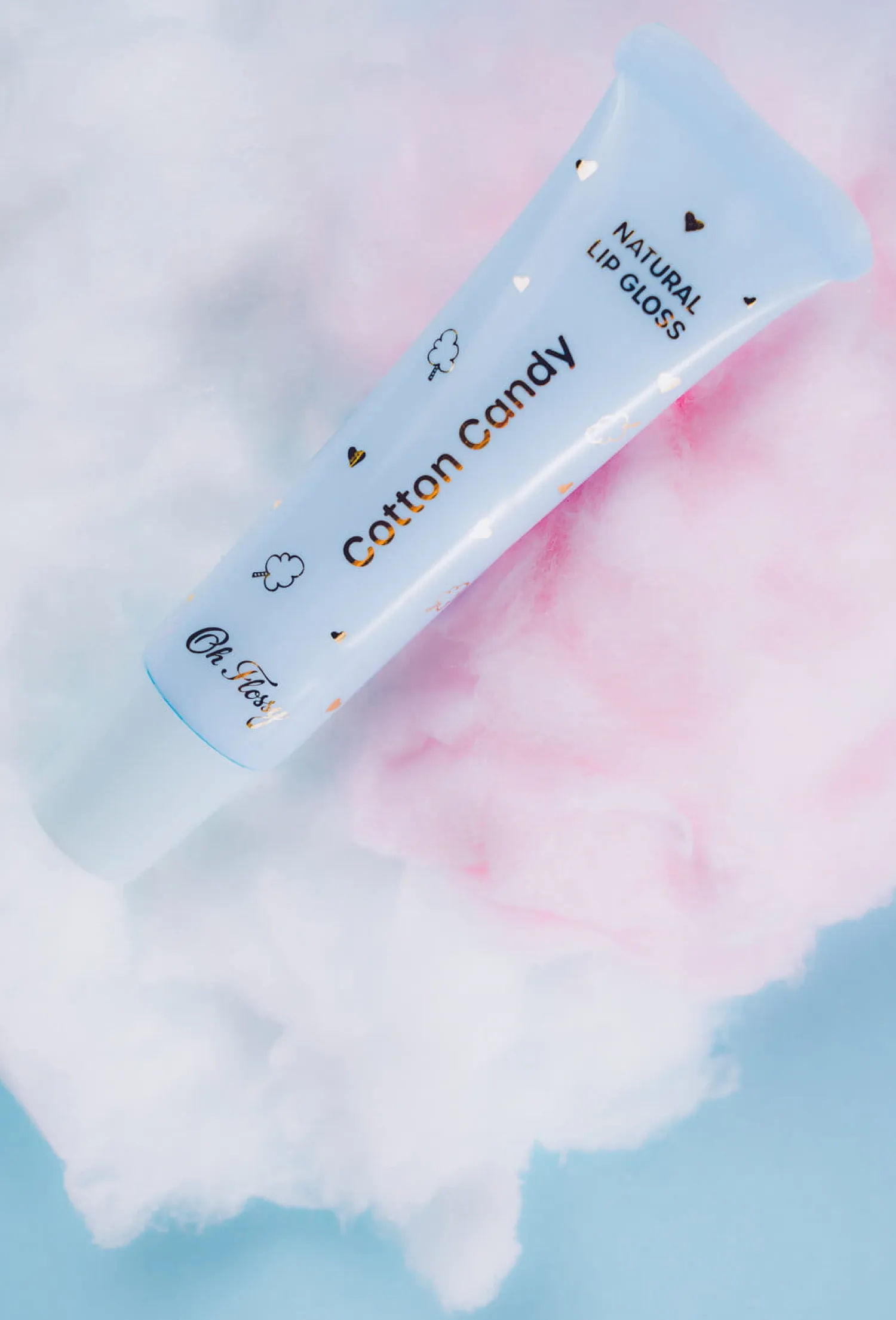 Naturalne Kosmetyki | Oh Flossy Naturalna pomadka nawilżająca, błyszczyk - COTTON CANDY