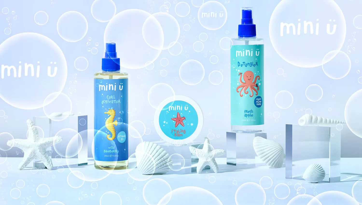 Naturalne Kosmetyki | Miniu Naturalny spray do rozczesywania włosów kręconych dla dzieci z dodatkiem witaminą B5, 250 ml