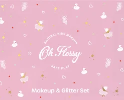 Naturalne Kosmetyki | Oh Flossy Naturalny zestaw do makijażu Ballet Sparkle, cień do powiek, róż, brokat bio i akcesoria