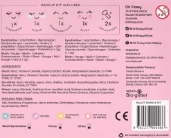 Naturalne Kosmetyki | Oh Flossy Naturalny zestaw do makijażu Ballet Sparkle, cień do powiek, róż, brokat bio i akcesoria