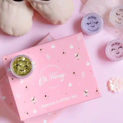 Naturalne Kosmetyki | Oh Flossy Naturalny zestaw do makijażu Ballet Sparkle, cień do powiek, róż, brokat bio i akcesoria