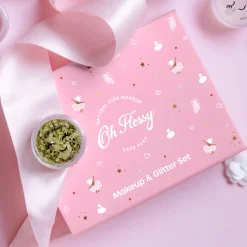 Naturalne Kosmetyki | Oh Flossy Naturalny zestaw do makijażu Ballet Sparkle, cień do powiek, róż, brokat bio i akcesoria