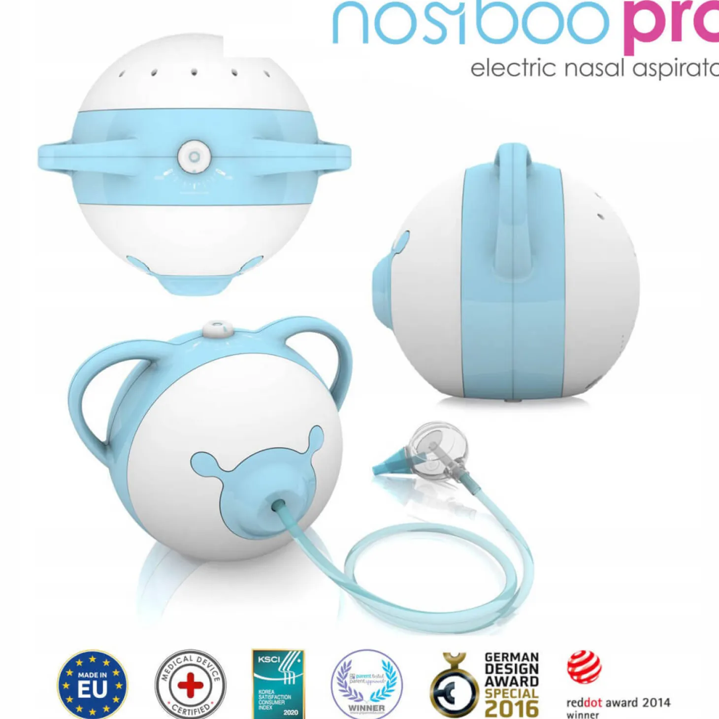 Nosiboo Pro: medyczny aspirator elektryczny dla dzieci - blue