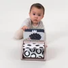 Kontrastowe|Aktywizujące | Taf Toys Obracająca się książeczka grzechocząca Tummy Time - Czarno-Biała