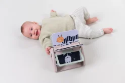 Kontrastowe|Aktywizujące | Taf Toys Obracająca się książeczka grzechocząca Tummy Time - Czarno-Biała