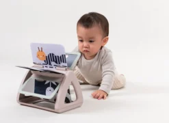 Kontrastowe|Aktywizujące | Taf Toys Obracająca się książeczka grzechocząca Tummy Time - Czarno-Biała