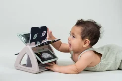 Kontrastowe|Aktywizujące | Taf Toys Obracająca się książeczka grzechocząca Tummy Time - Czarno-Biała