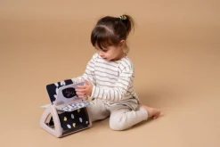 Kontrastowe|Aktywizujące | Taf Toys Obracająca się książeczka grzechocząca Tummy Time - Czarno-Biała