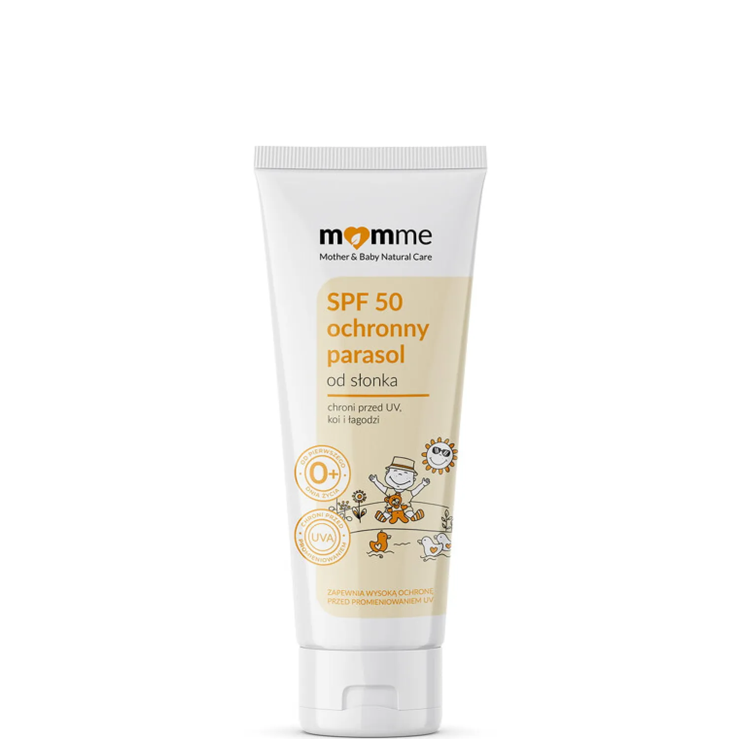 Bezpieczne Filtry|Naturalne Kosmetyki | MomMe Ochronny parasol od słonka, krem przeciwsłoneczny z filtrem SPF 50, 50 ml