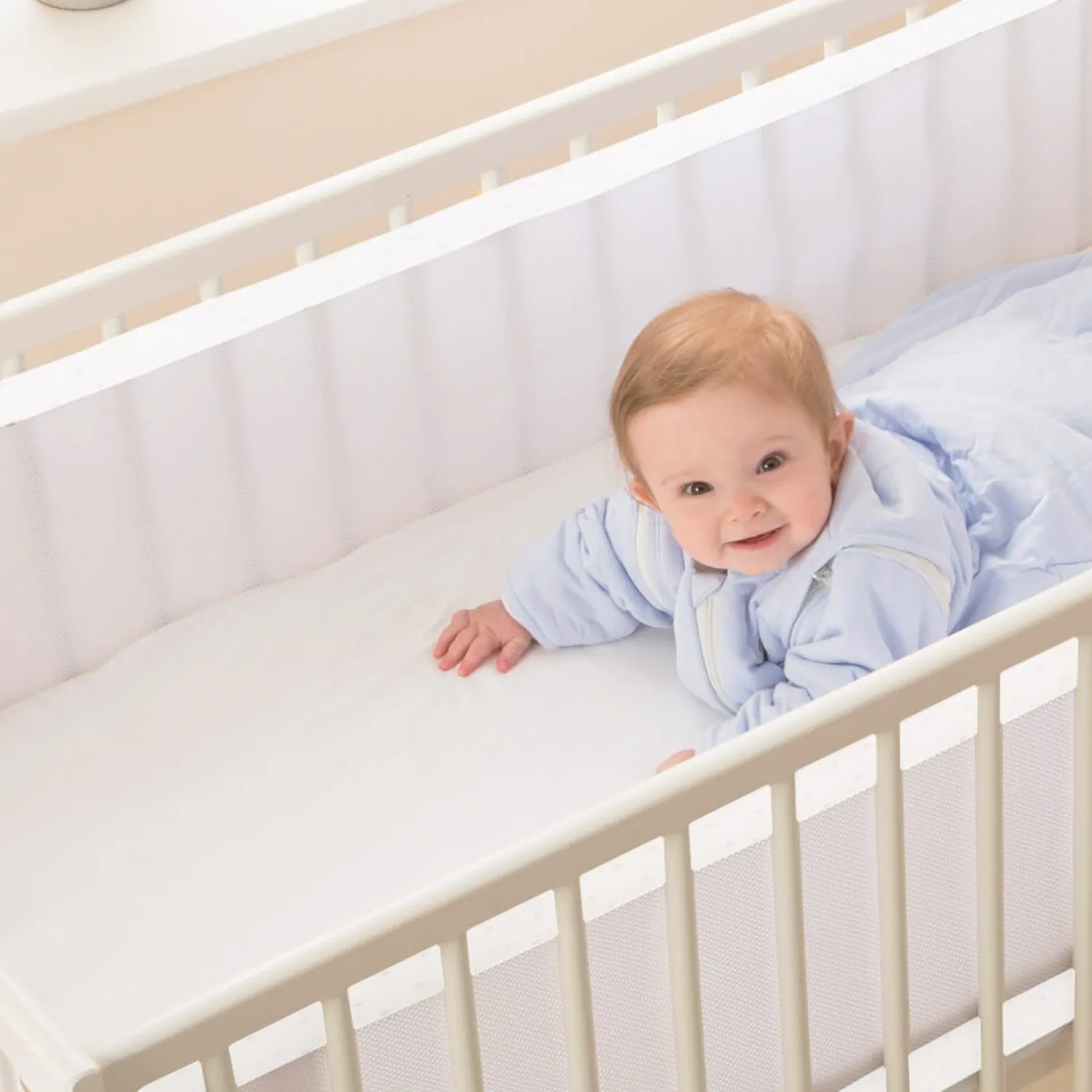 Bezpieczeństwo W Domu | Purflo Oddychający ochraniacz do łóżeczka Pur Air - Soft White