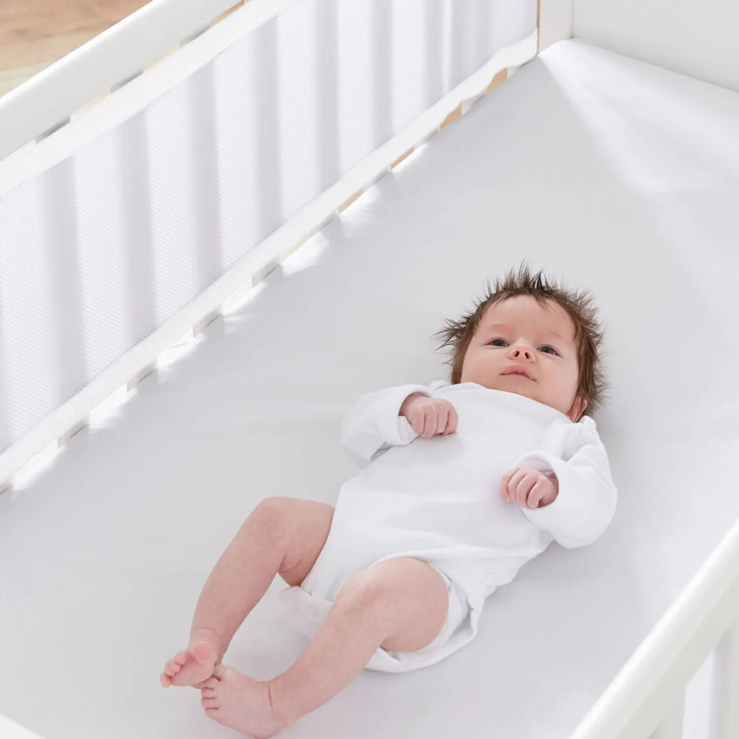 Bezpieczeństwo W Domu | Purflo Oddychający ochraniacz do łóżeczka Pur Air - Soft White