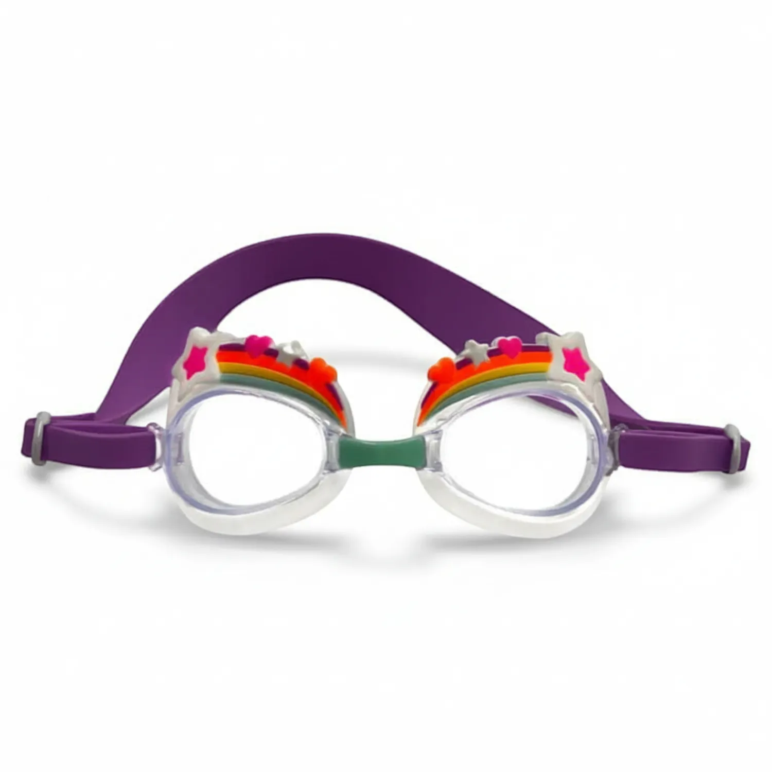 Do Kąpieli|Plażowe | Bling2o Okulary do pływania Aqua2ude - Tęcza z gwiazdkami 3+