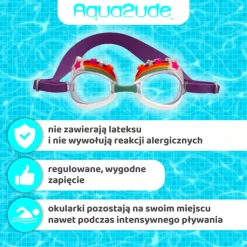 Do Kąpieli|Plażowe | Bling2o Okulary do pływania Aqua2ude - Tęcza z gwiazdkami 3+