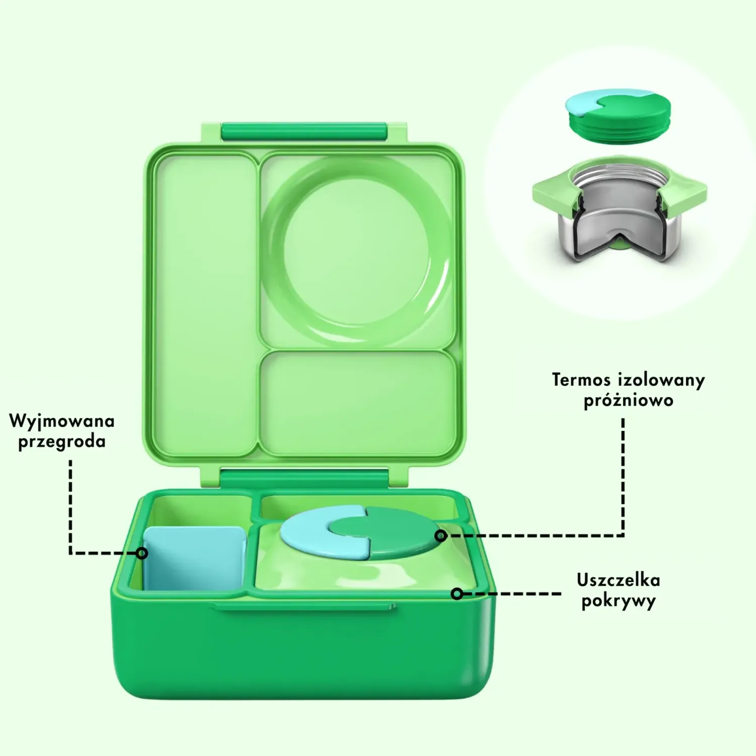 Lunchboxy|Przechowywanie Jedzenia | OMIE BOX lunch box z termosem, Apple Green
