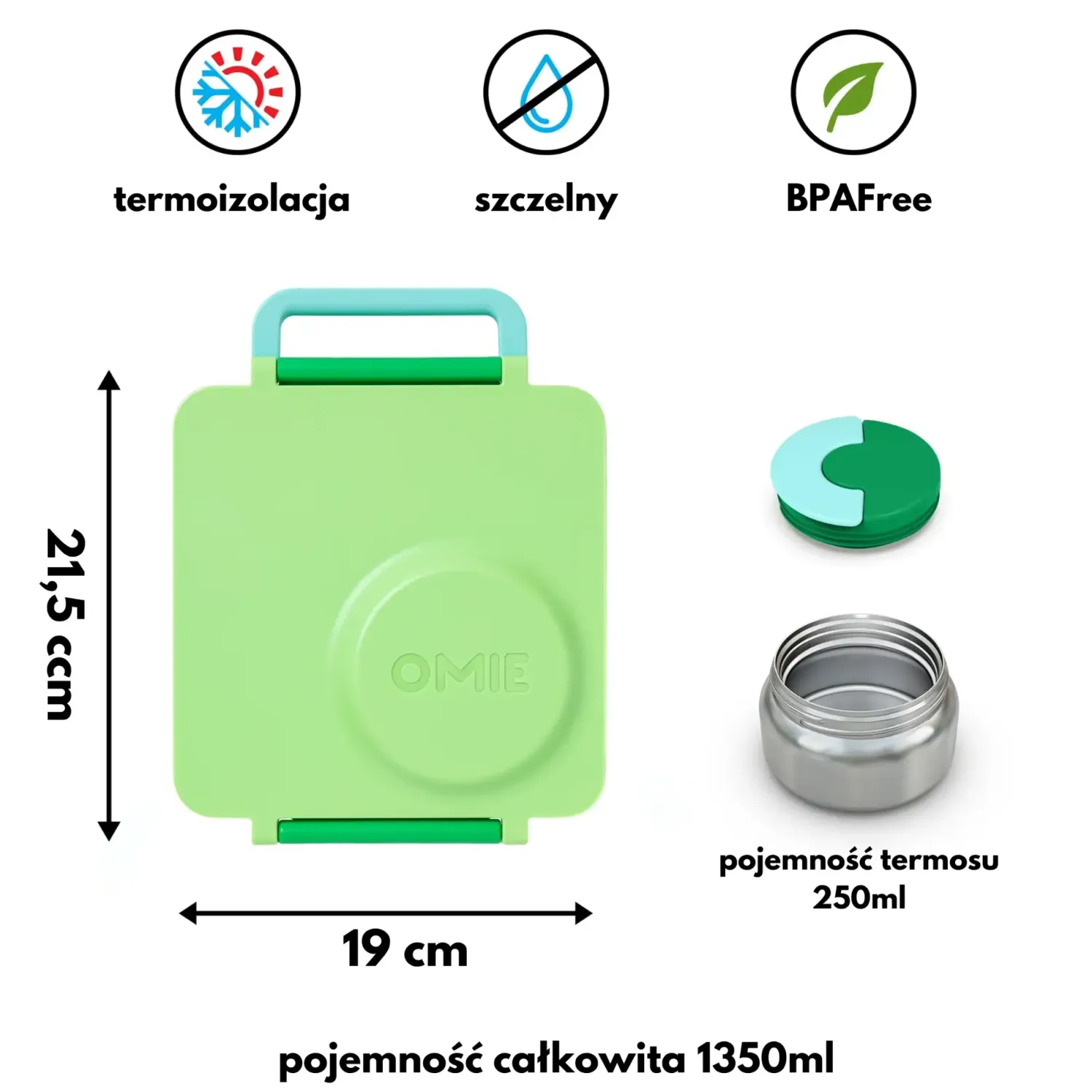 Lunchboxy|Przechowywanie Jedzenia | OMIE BOX lunch box z termosem, Apple Green