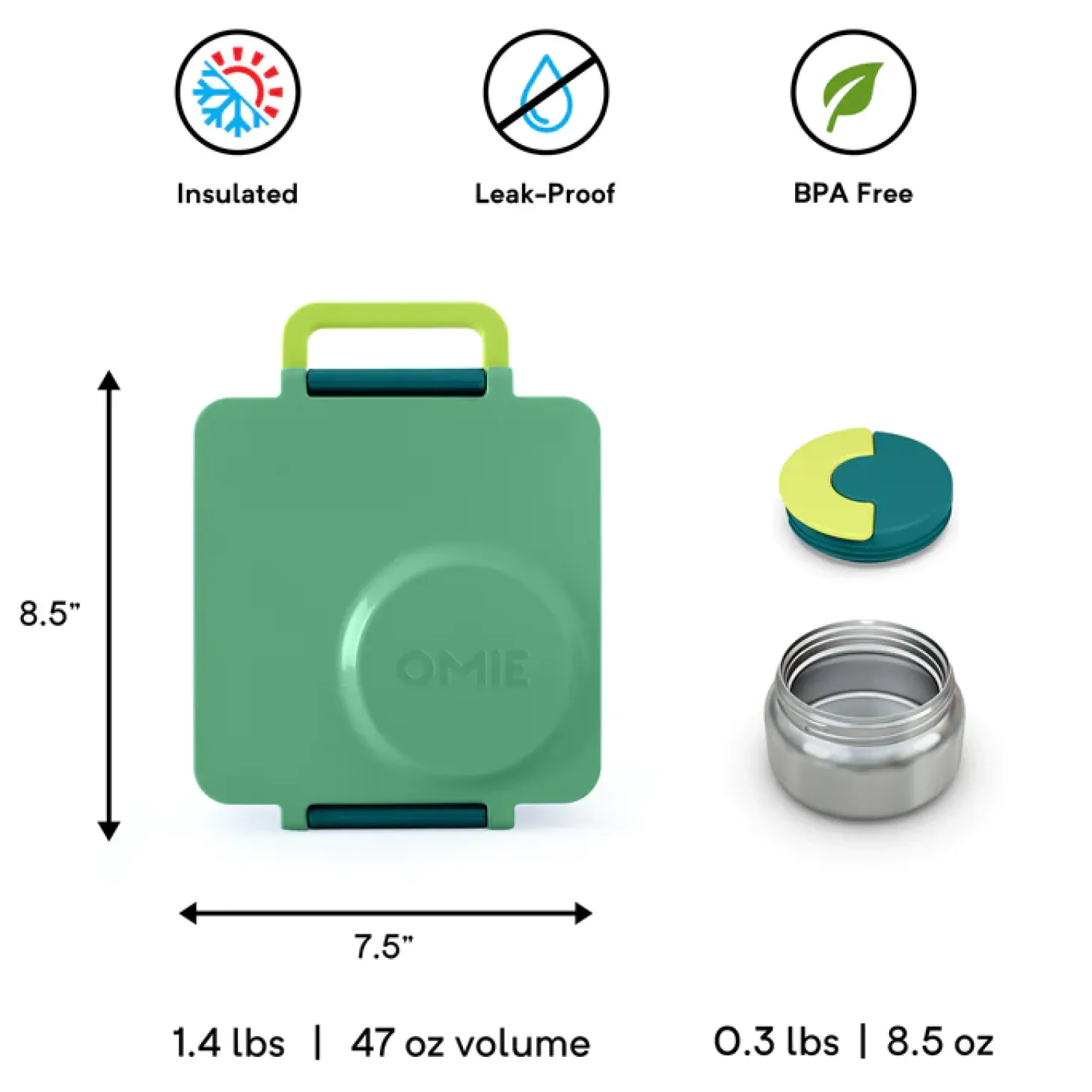 OMIEBOX lunch box z termosem, Meadow