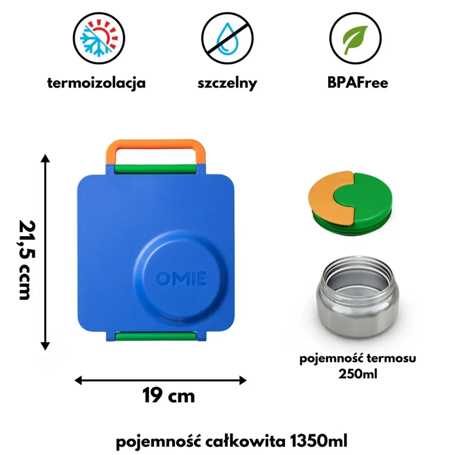 Lunchboxy|Przechowywanie Jedzenia | OMIE BOX lunch box z termosem, Monster Blue