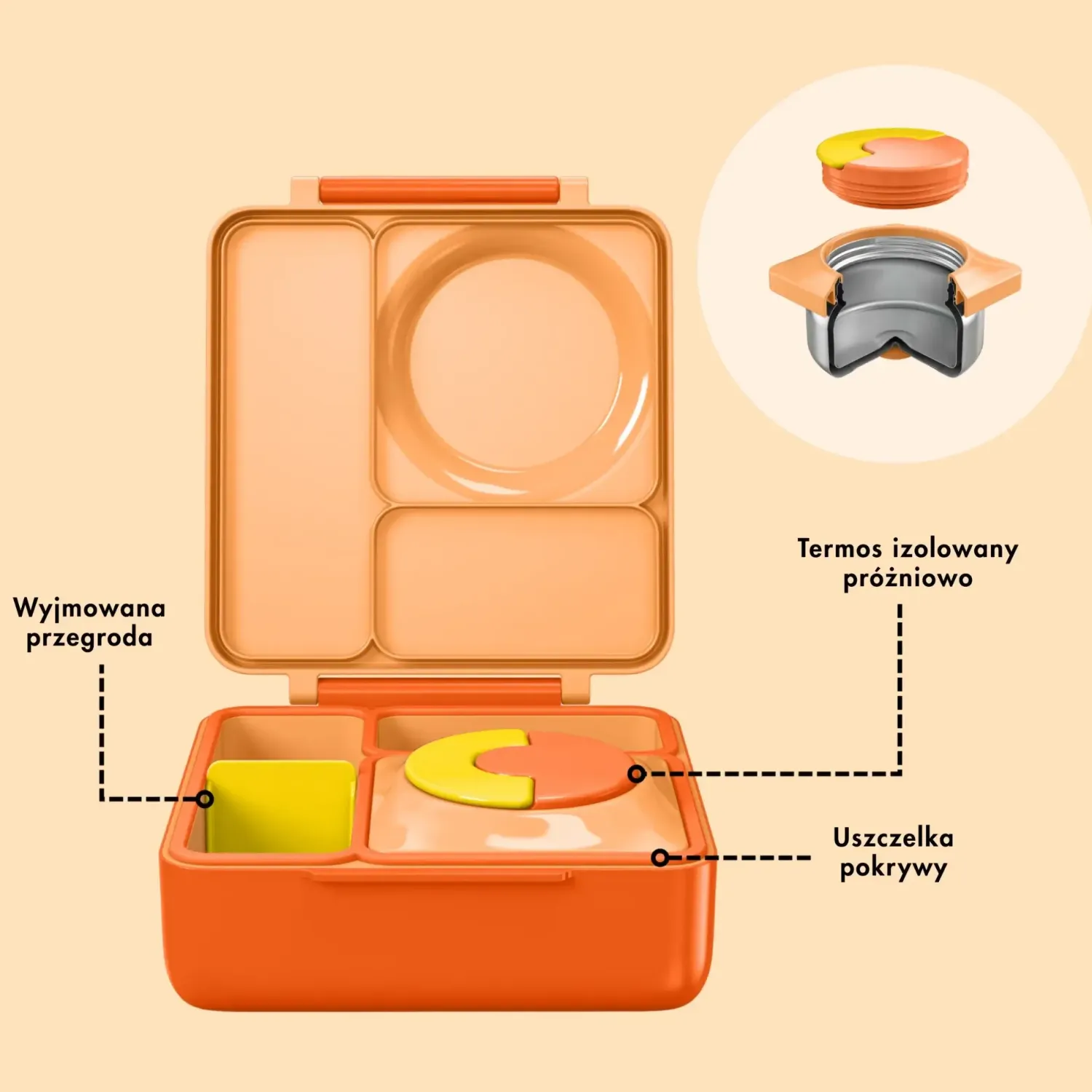 Lunchboxy|Przechowywanie Jedzenia | OMIE BOX lunch box z termosem, Poppy Orange